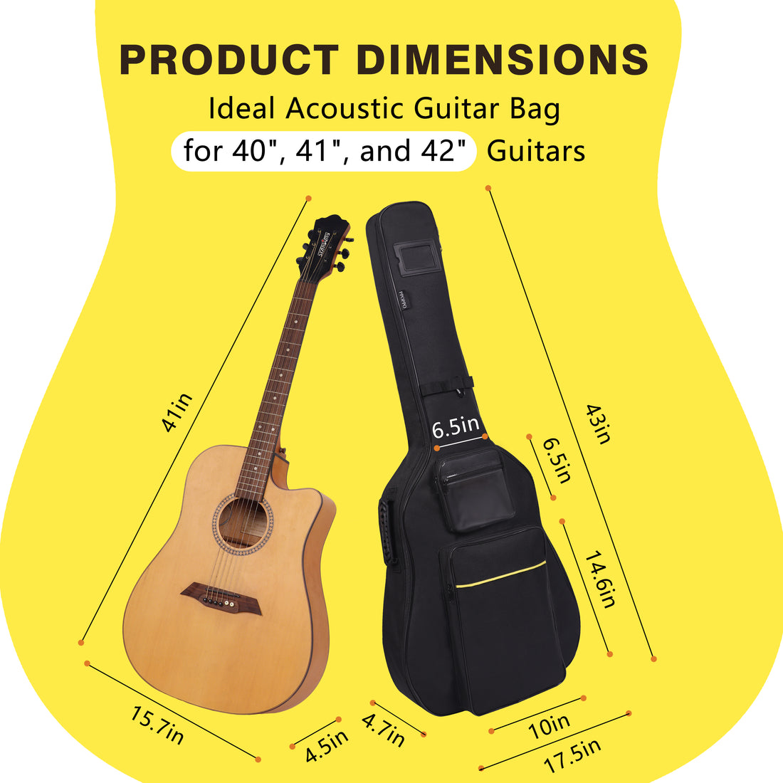 Yellow Folk Guitar -M4301+A