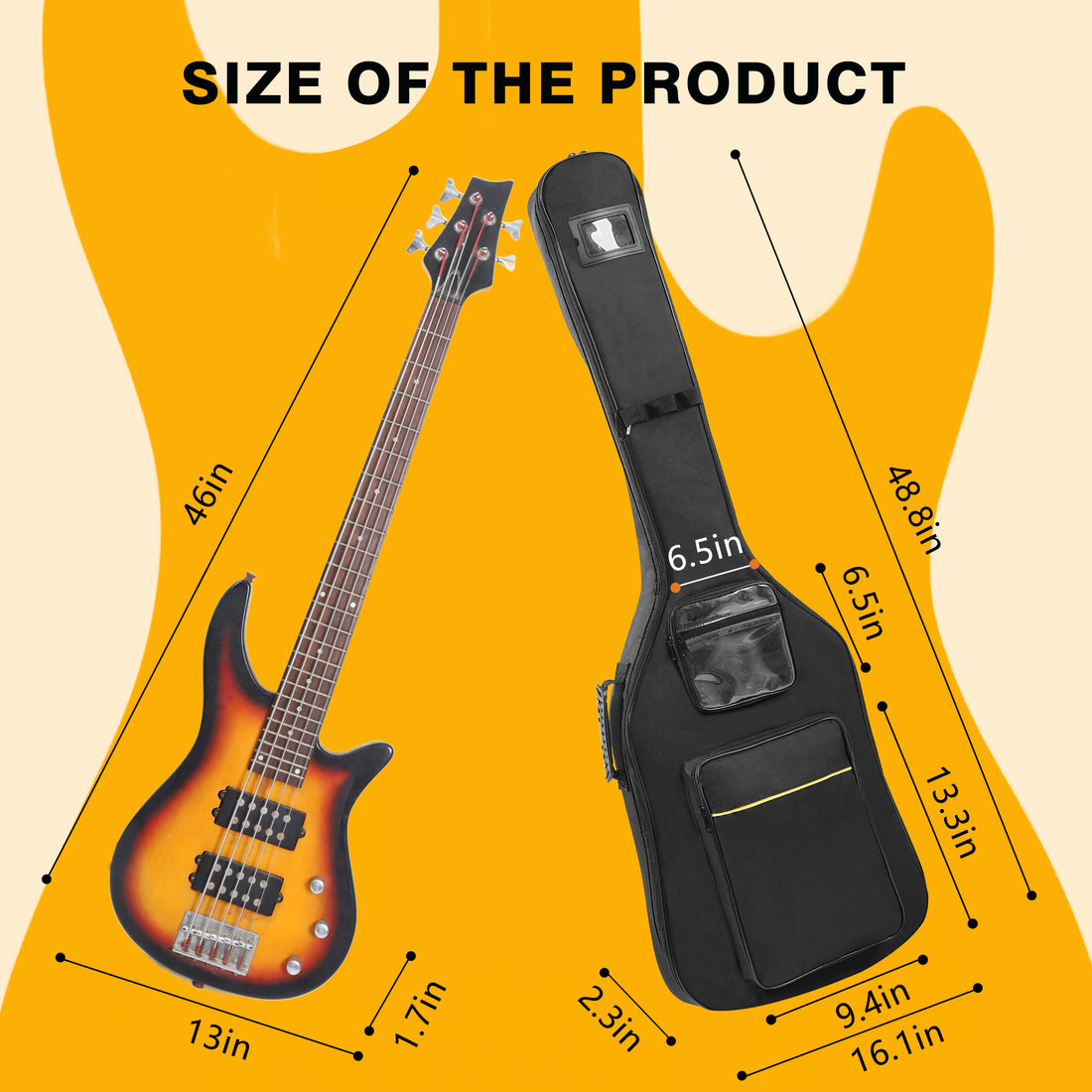 Yellow Bass Guitar-B4901