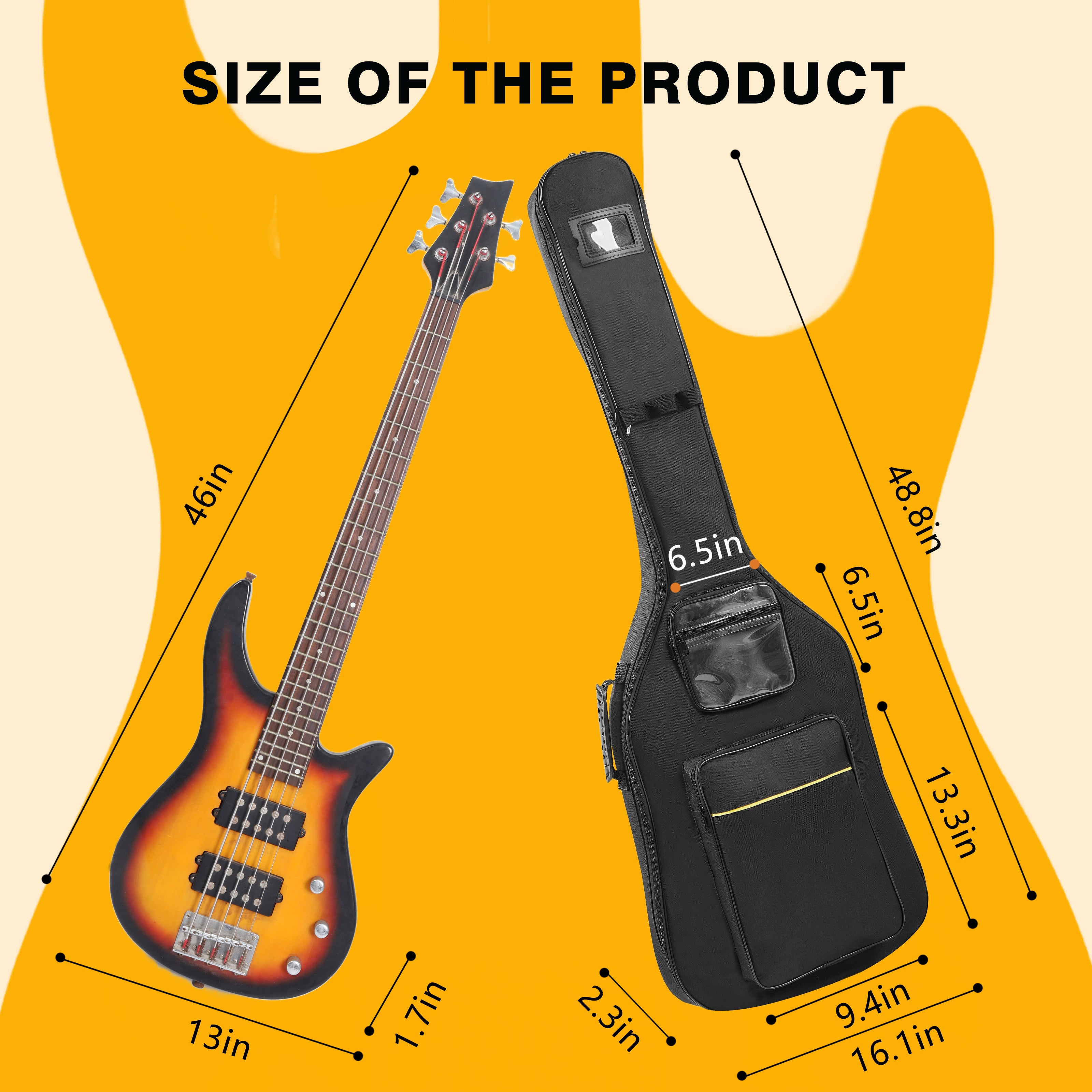 Yellow Bass Guitar-B4901