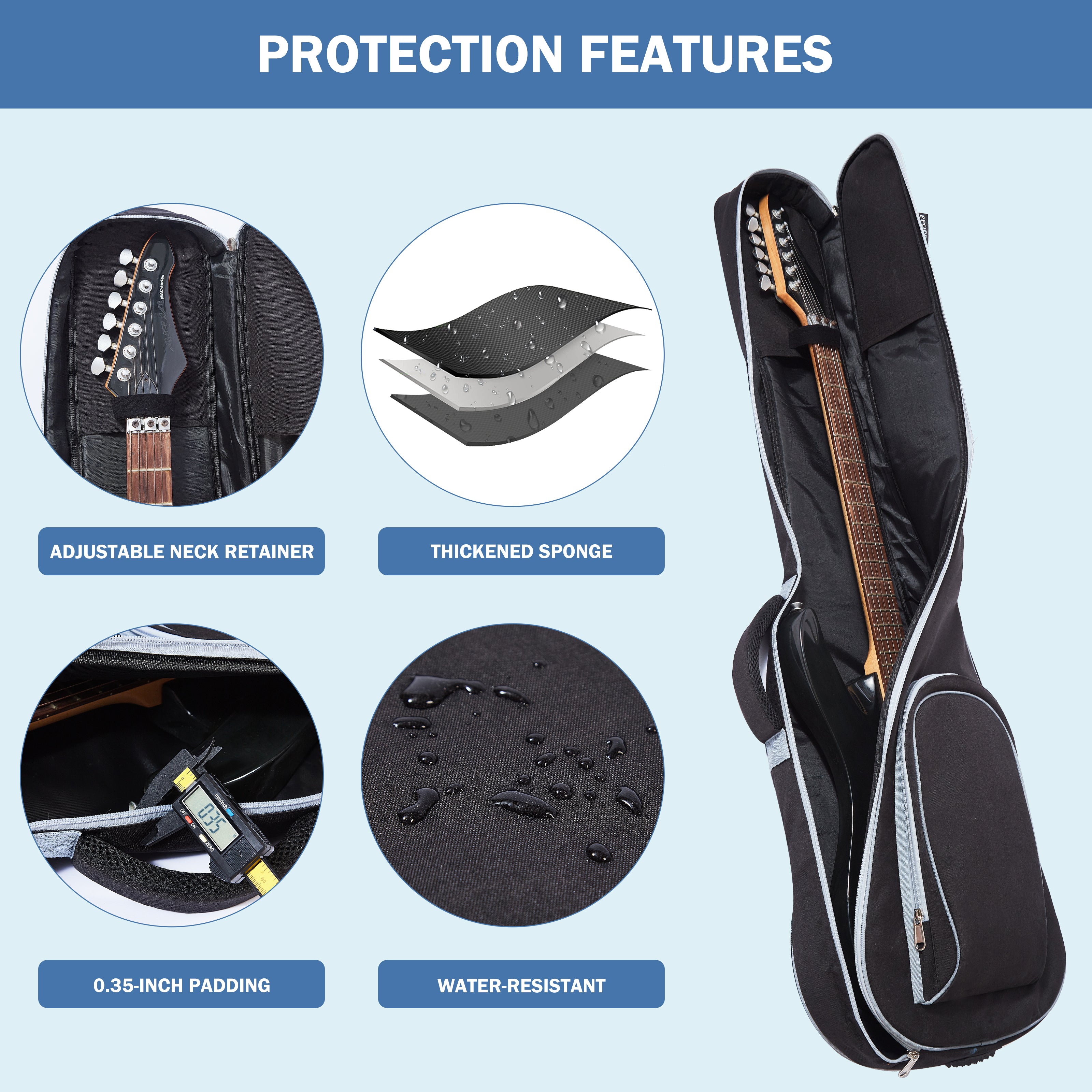 Gray Trim Electric Guitar -D4002