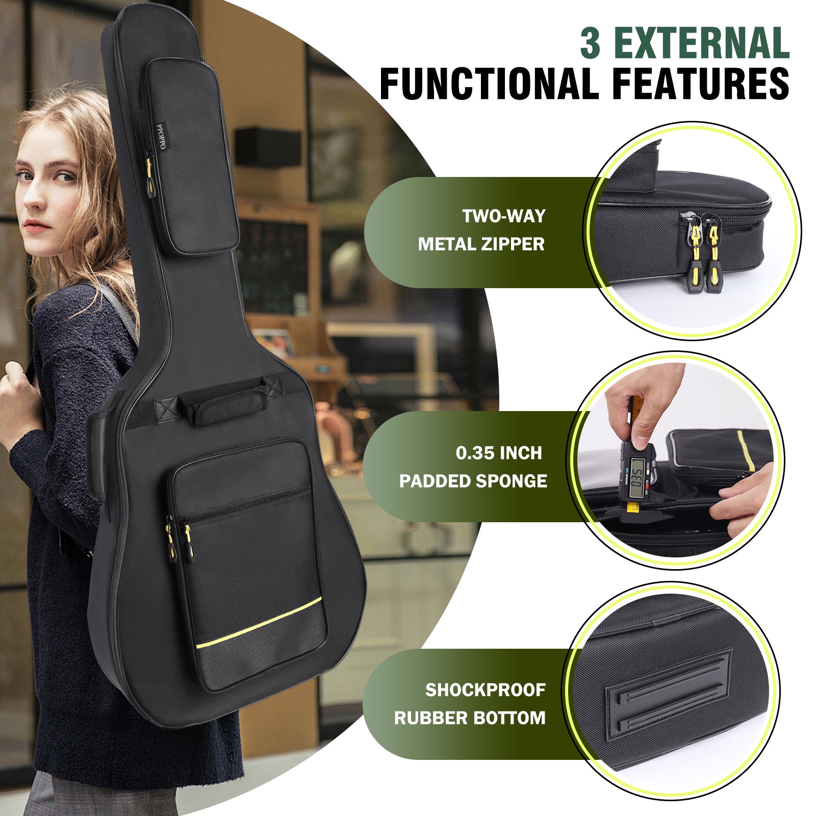 Striped Leather Folk Guitar -M4304