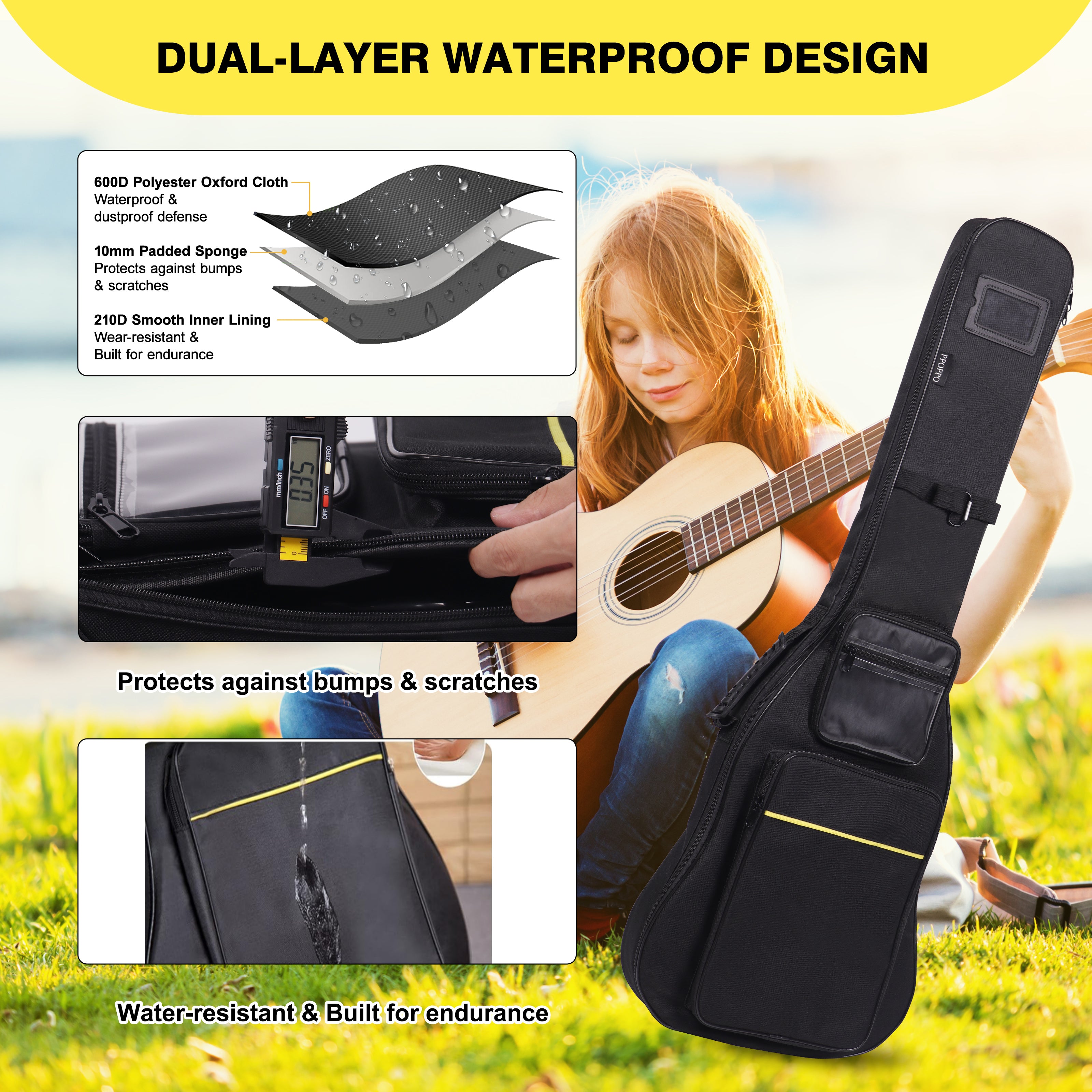 Yellow Electric Guitar Bag-D4001