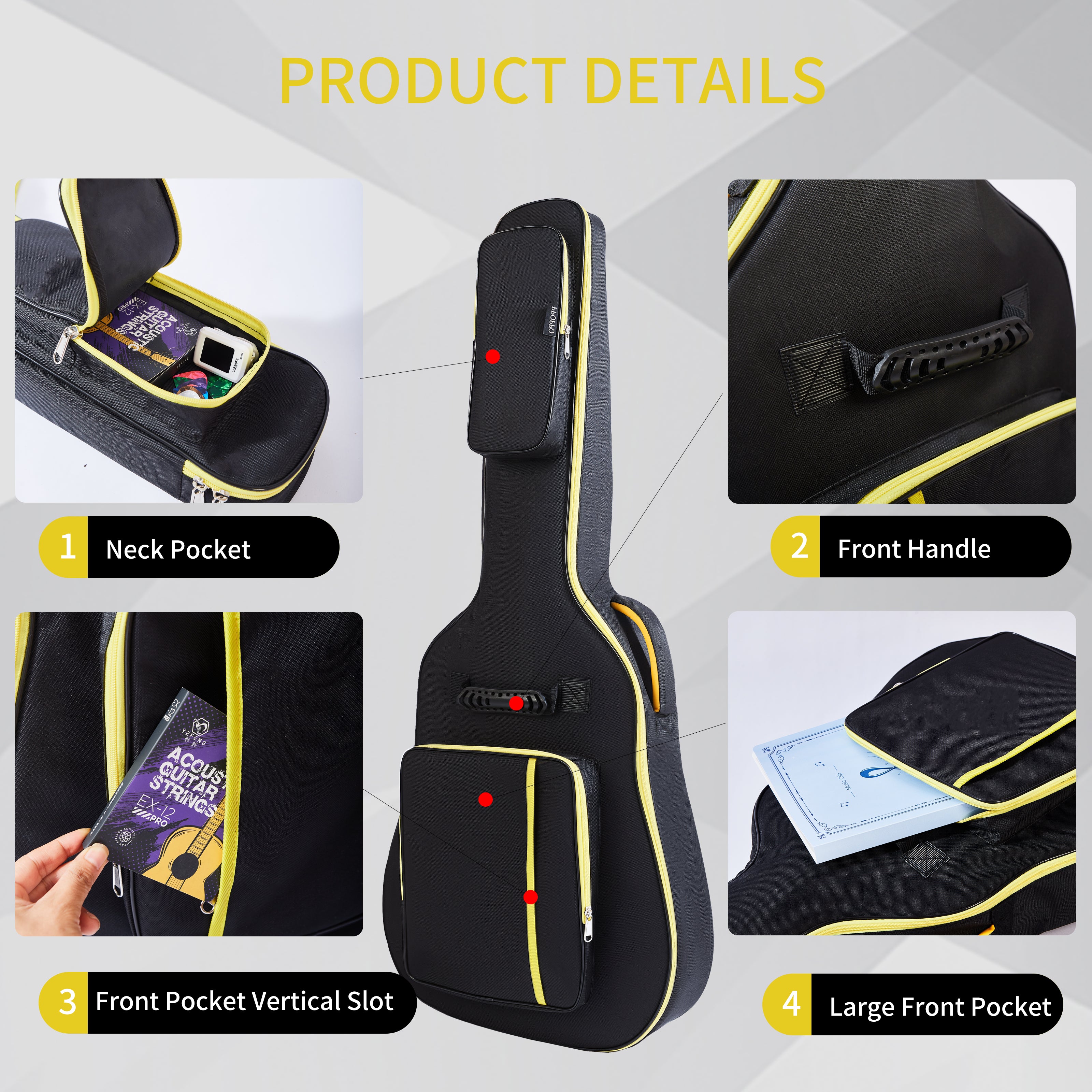 Yellow Zipper Folk Guitar -M4303