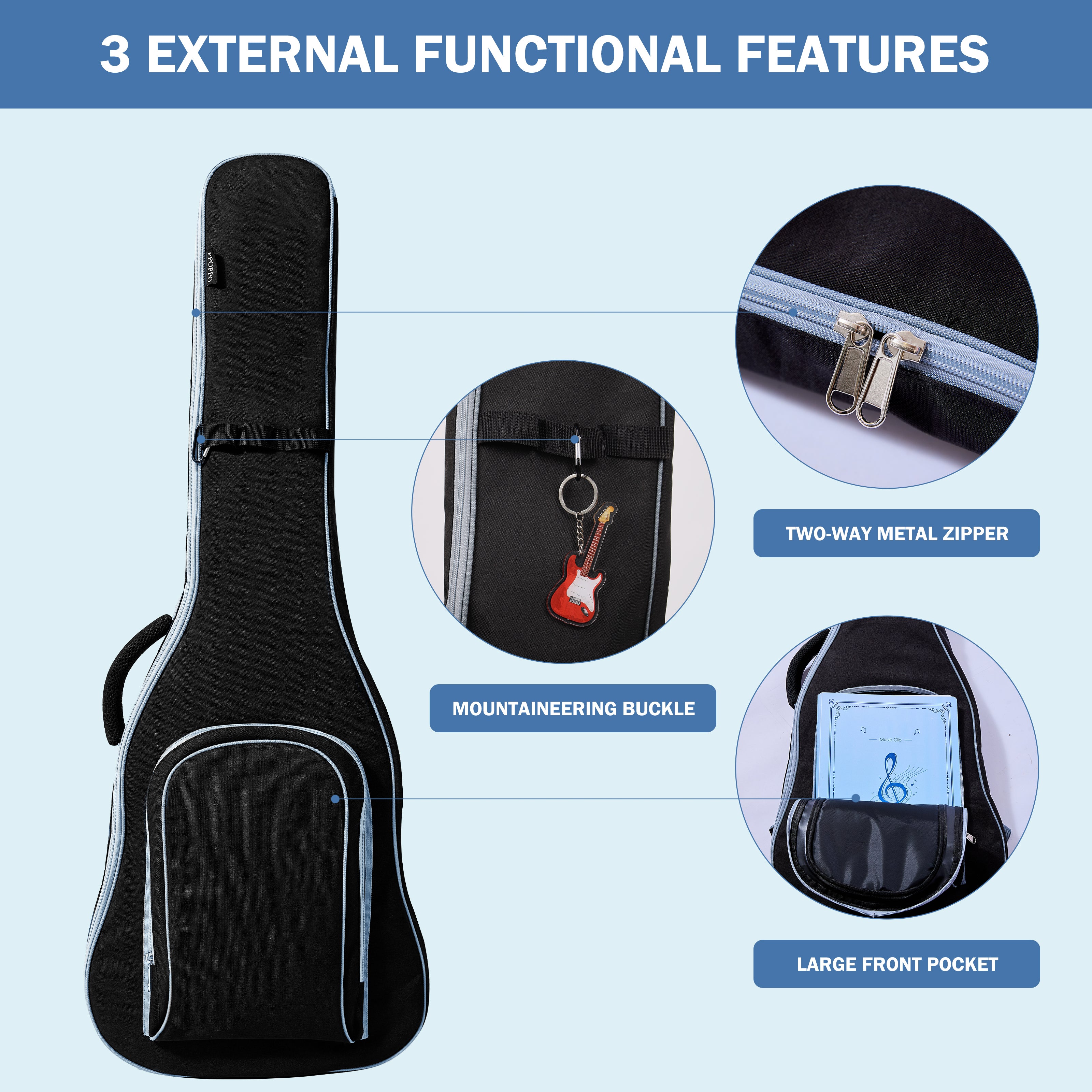 Gray Trim Electric Guitar -D4002