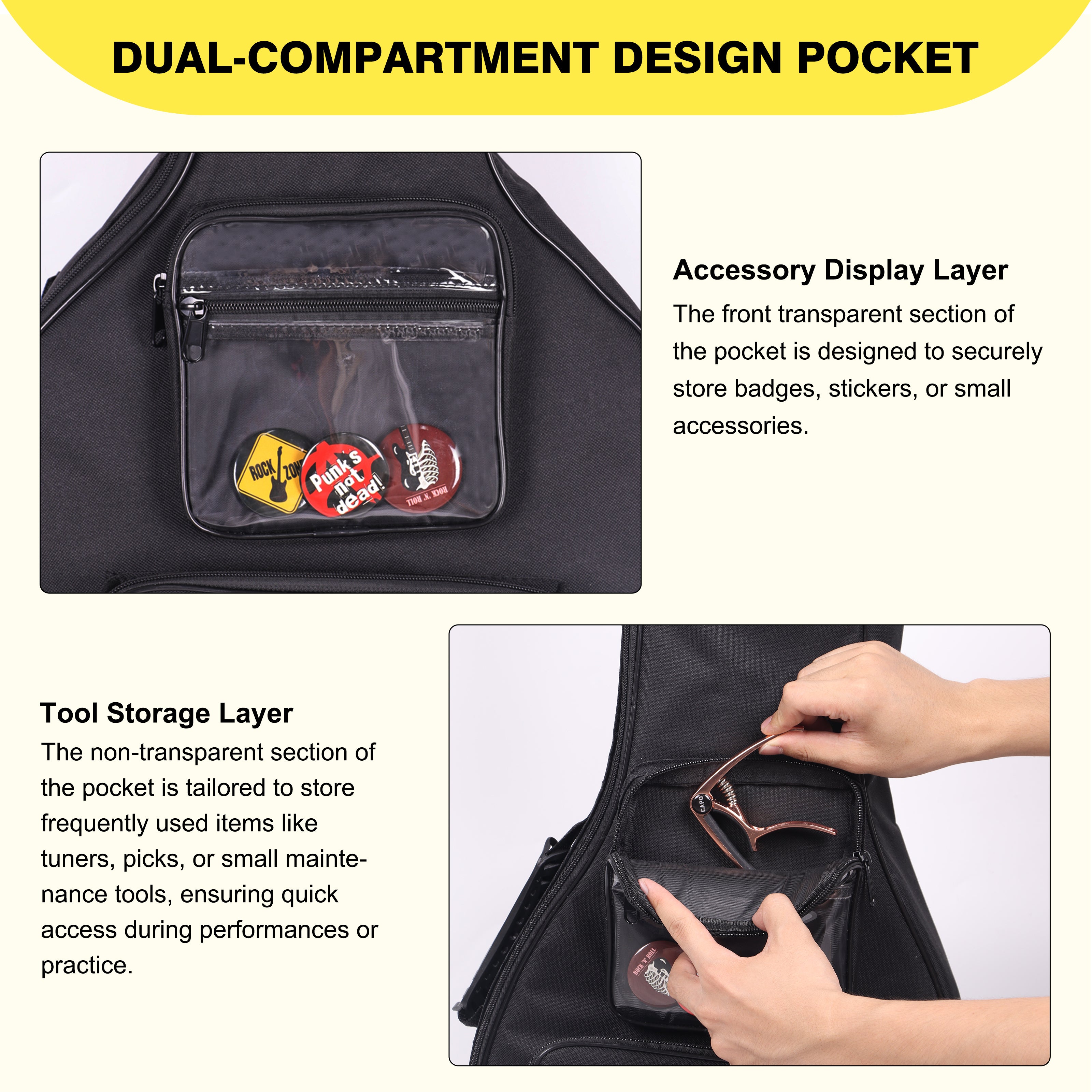 Yellow Electric Guitar Bag-D4001