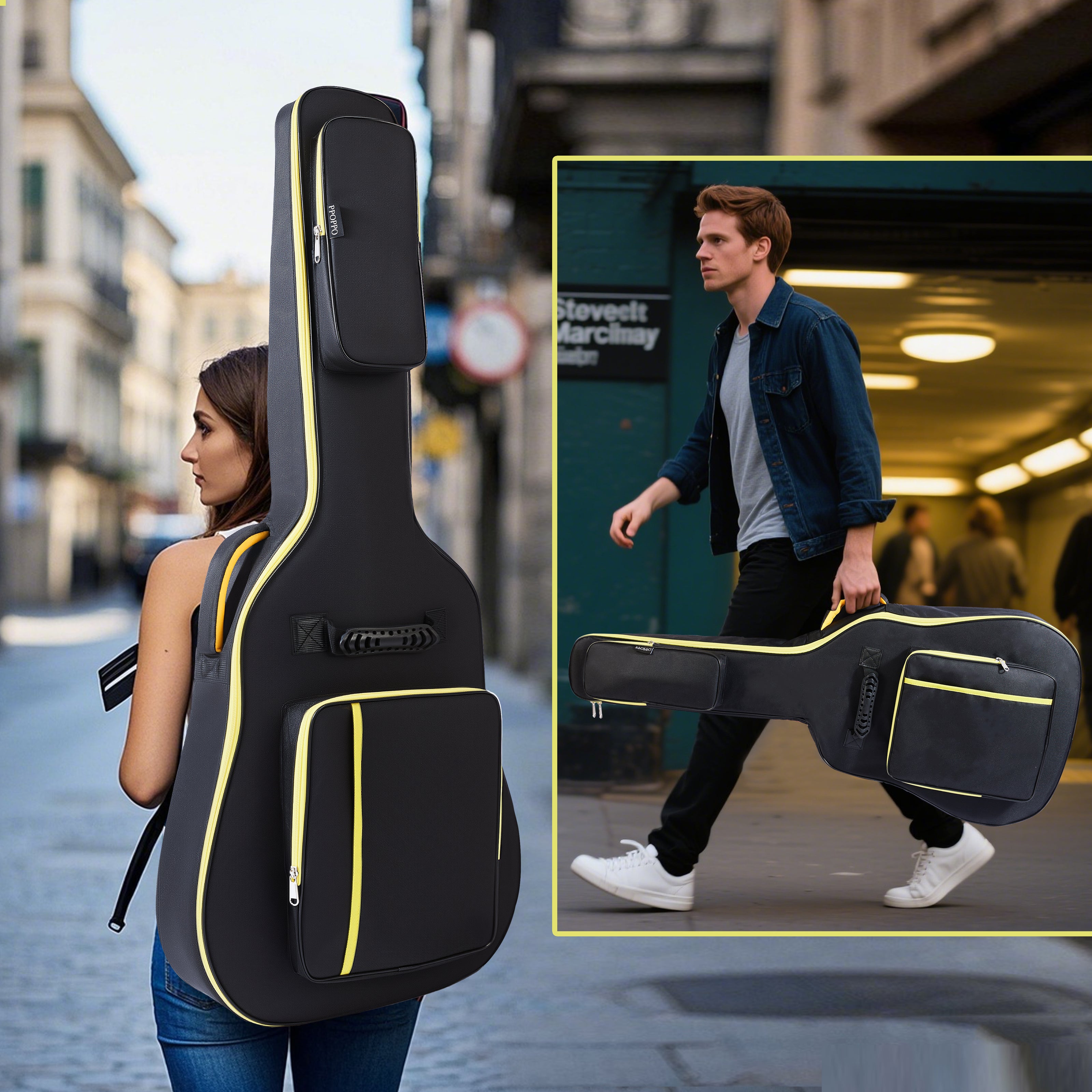 Yellow Zipper Folk Guitar -M4303