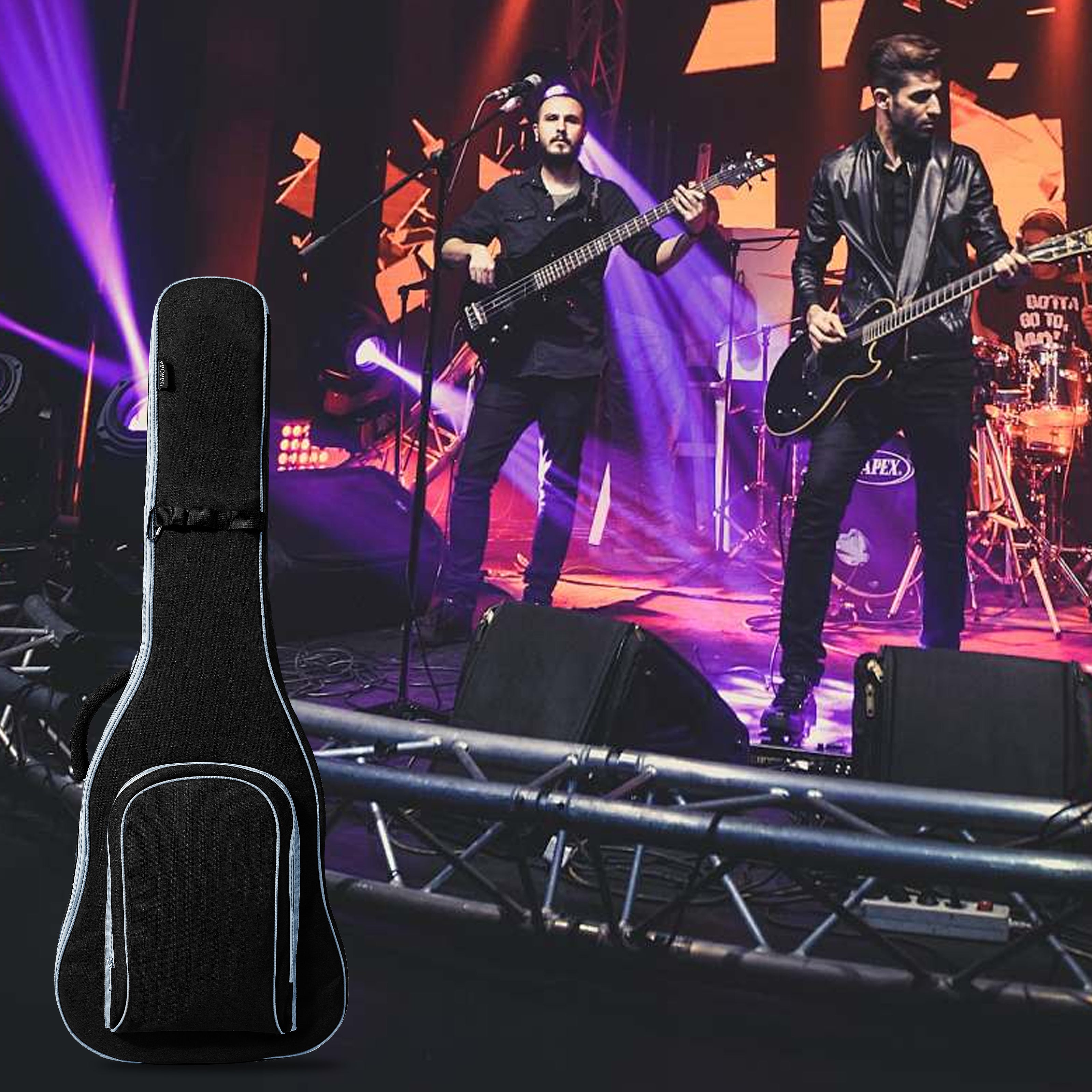 Gray Trim Electric Guitar -D4002