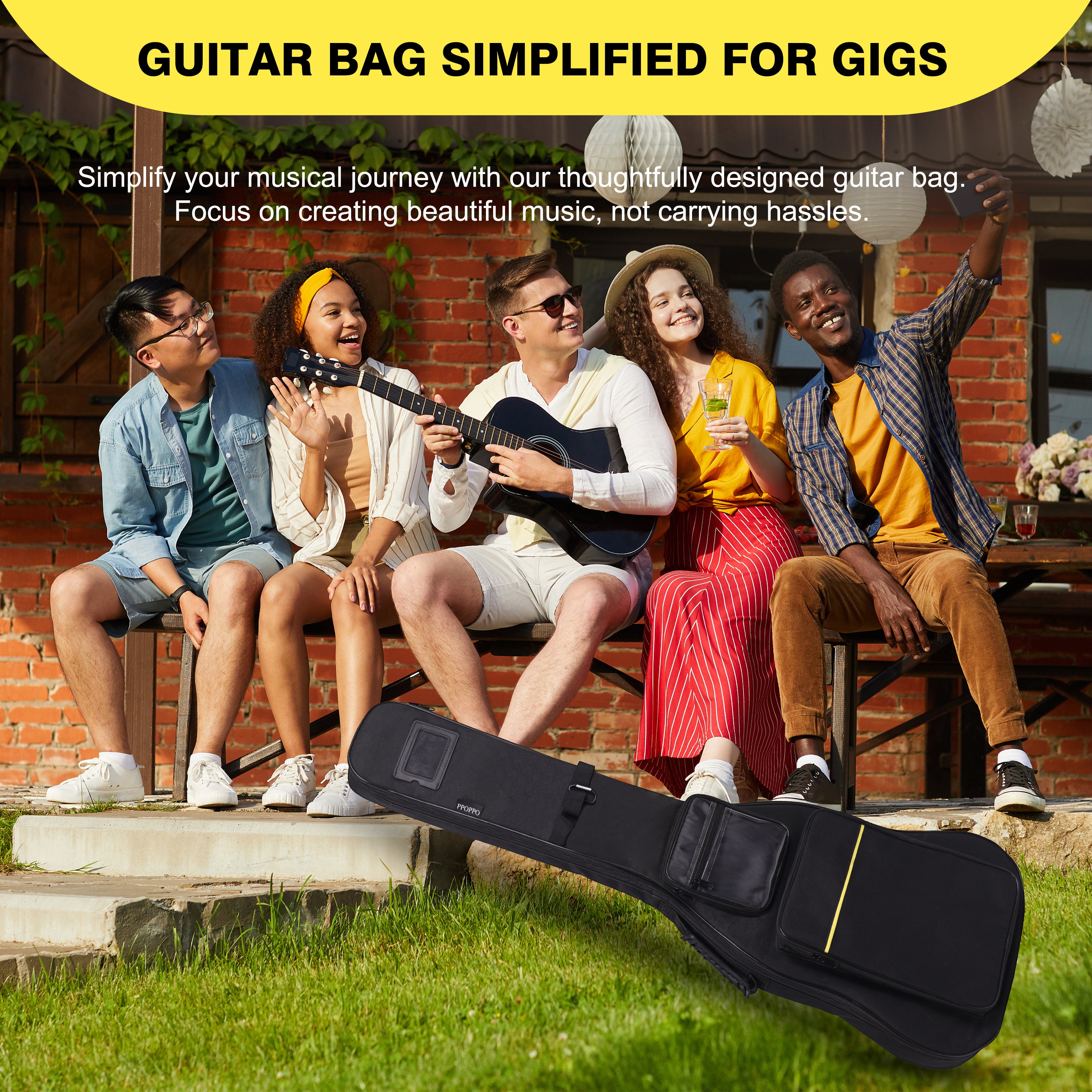 Yellow Electric Guitar Bag-D4001